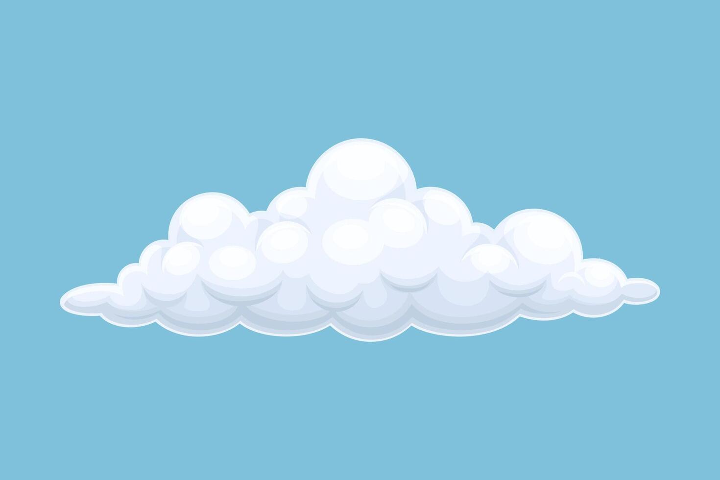 White fluffy cloud. Storage solution, database, networking, meteorology element cartoon illustration vector