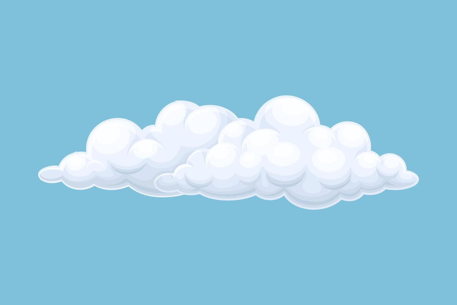 Abstrat white fluffy cloud. Storage solution, database, networking, meteorology element cartoon illustration vector
