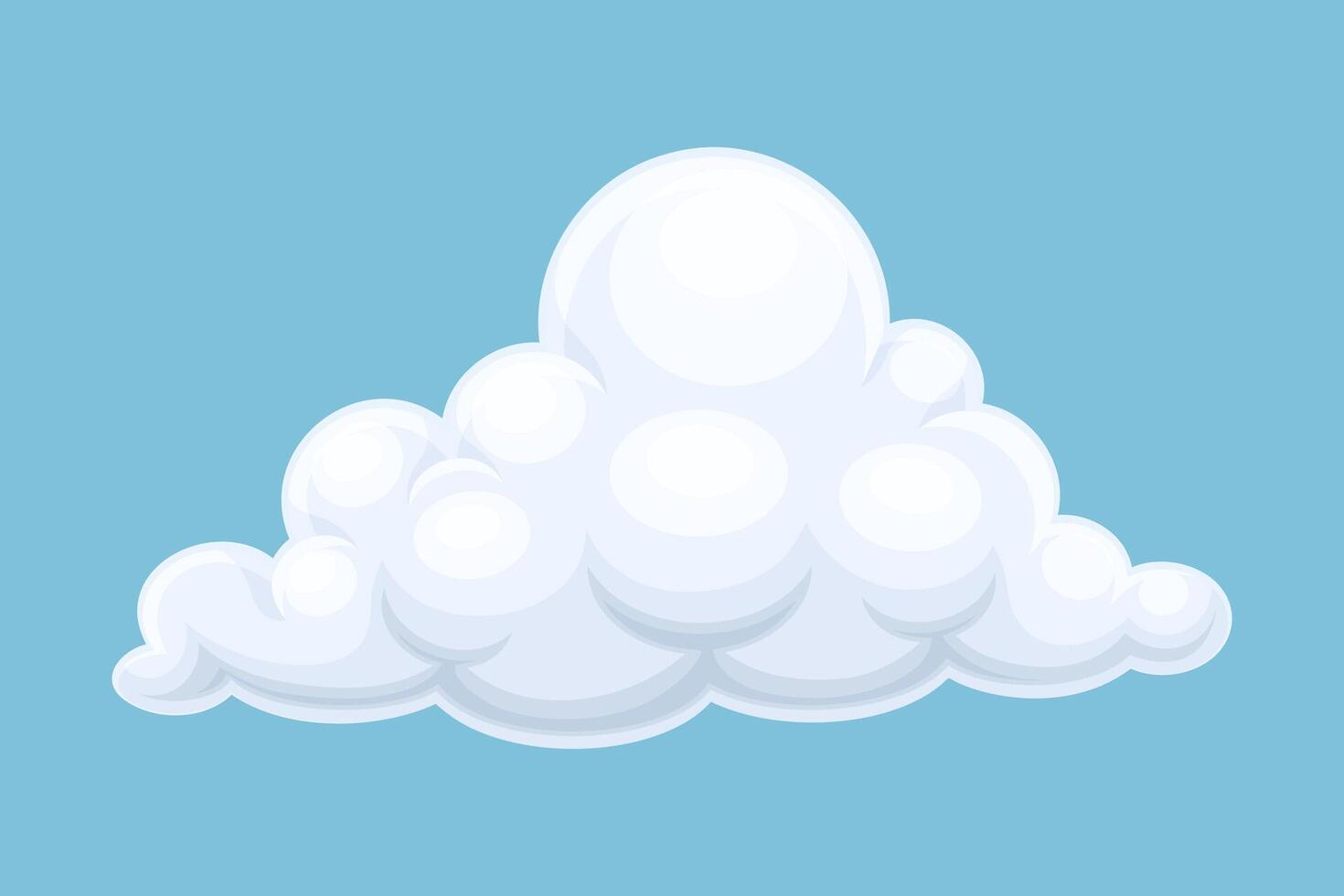 White fluffy cloud. Database, networking, meteorology element cartoon illustration vector