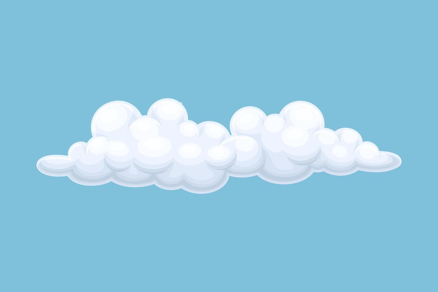 White fluffy cumulus cloud. Database, networking, meteorology element cartoon illustration vector
