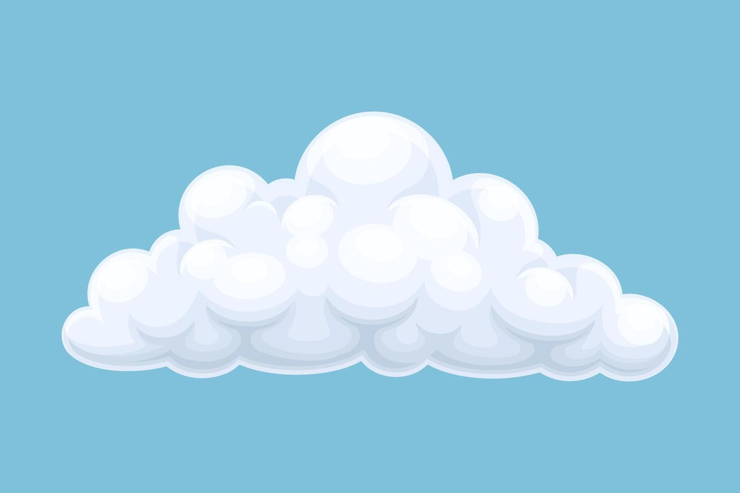 Blue sky with fluffy cloud. Storage solution, database, networking, meteorology element illustration vector