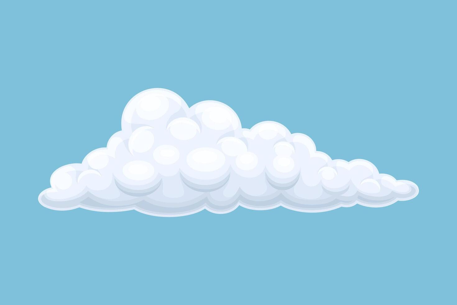 Cloud on blue sky. Storage solution, database, networking, meteorology element cartoon illustration vector