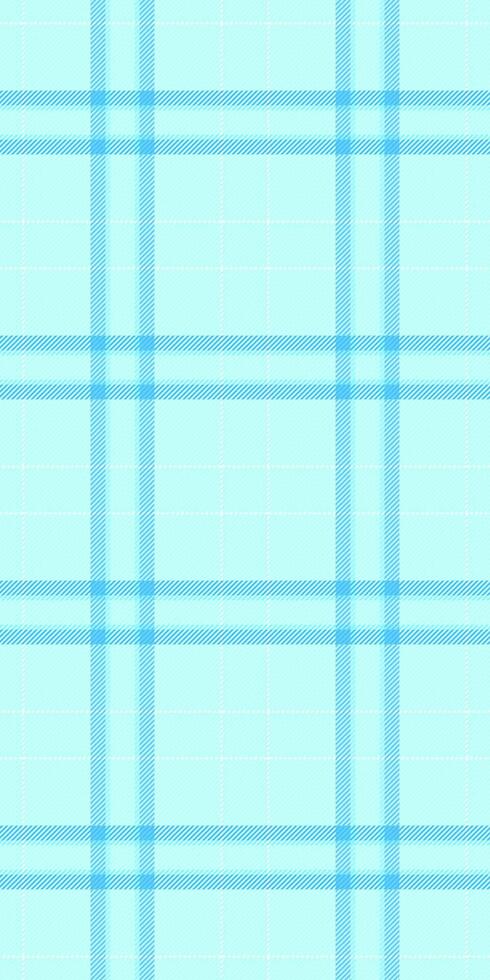 Romantic plaid texture fabric, checking background seamless. Uniform textile tartan check pattern in light and cyan colors. vector