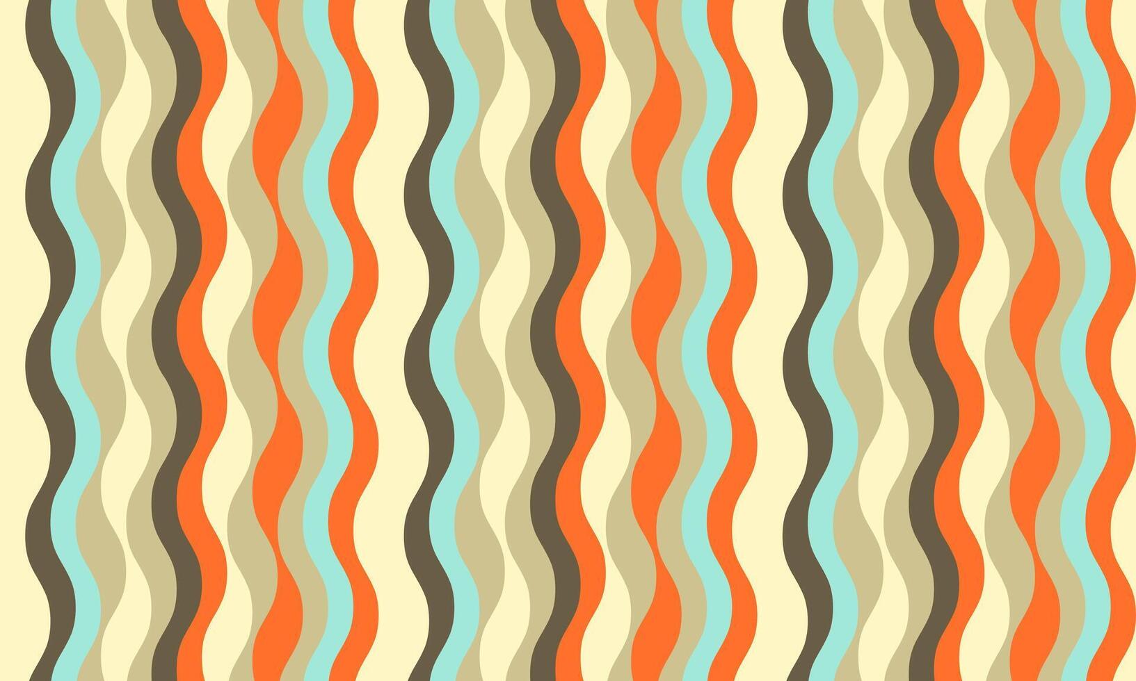 Vibrant wavy stripes pattern in retro colors. Perfect for website backgrounds, textile designs, or playful branding. This cheerful, seamless design evokes a sense of fun and nostalgia. vector