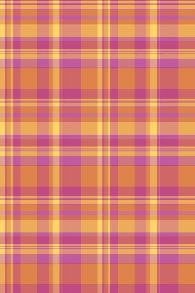 Vibrant pastel plaid pattern in orange and purple hues. Perfect for textile design, website backgrounds, or crafting projects. This cheerful and optimistic image evokes feelings of warmth and joy. vector