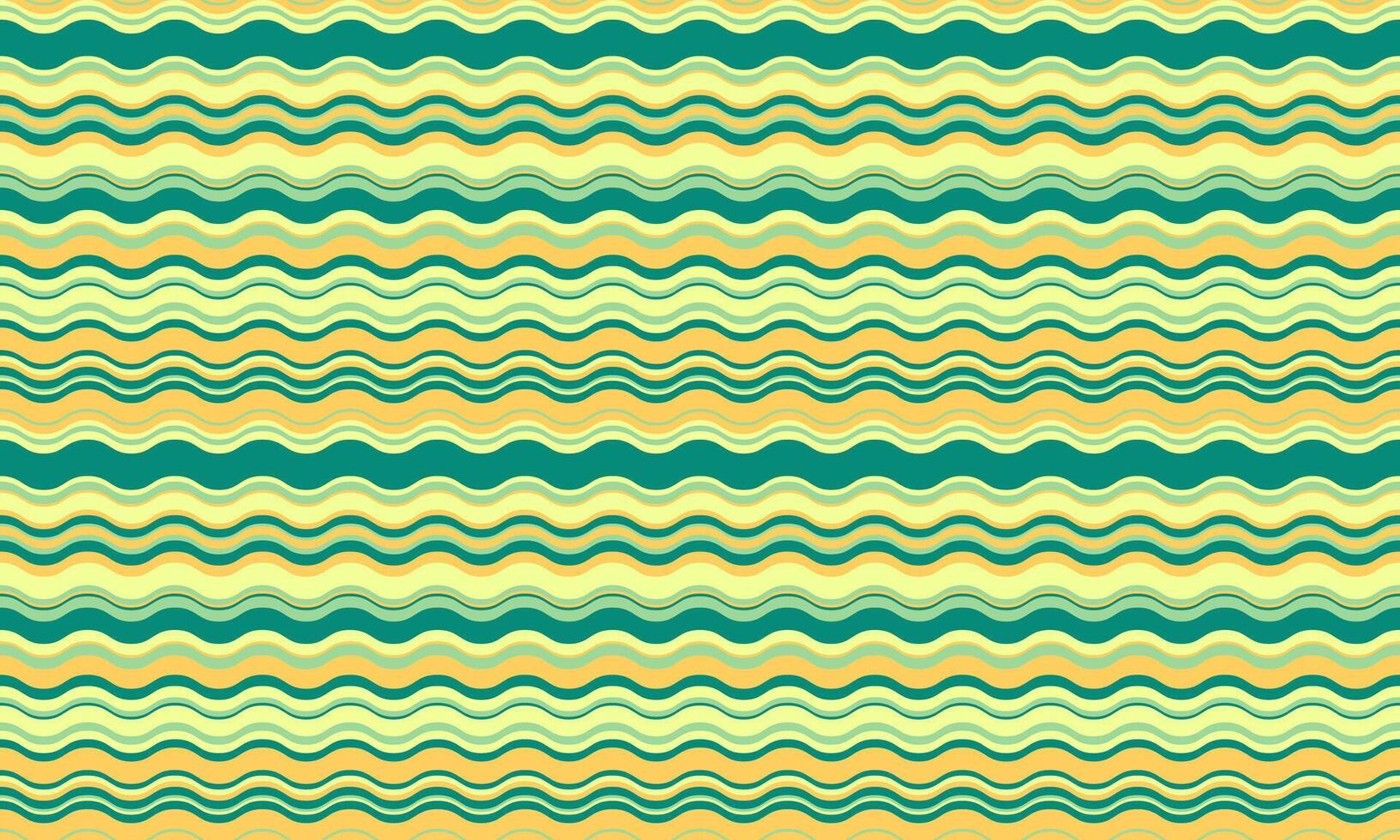 Vibrant wavy stripes in calming pastel greens and yellows create a cheerful, seamless pattern. vector