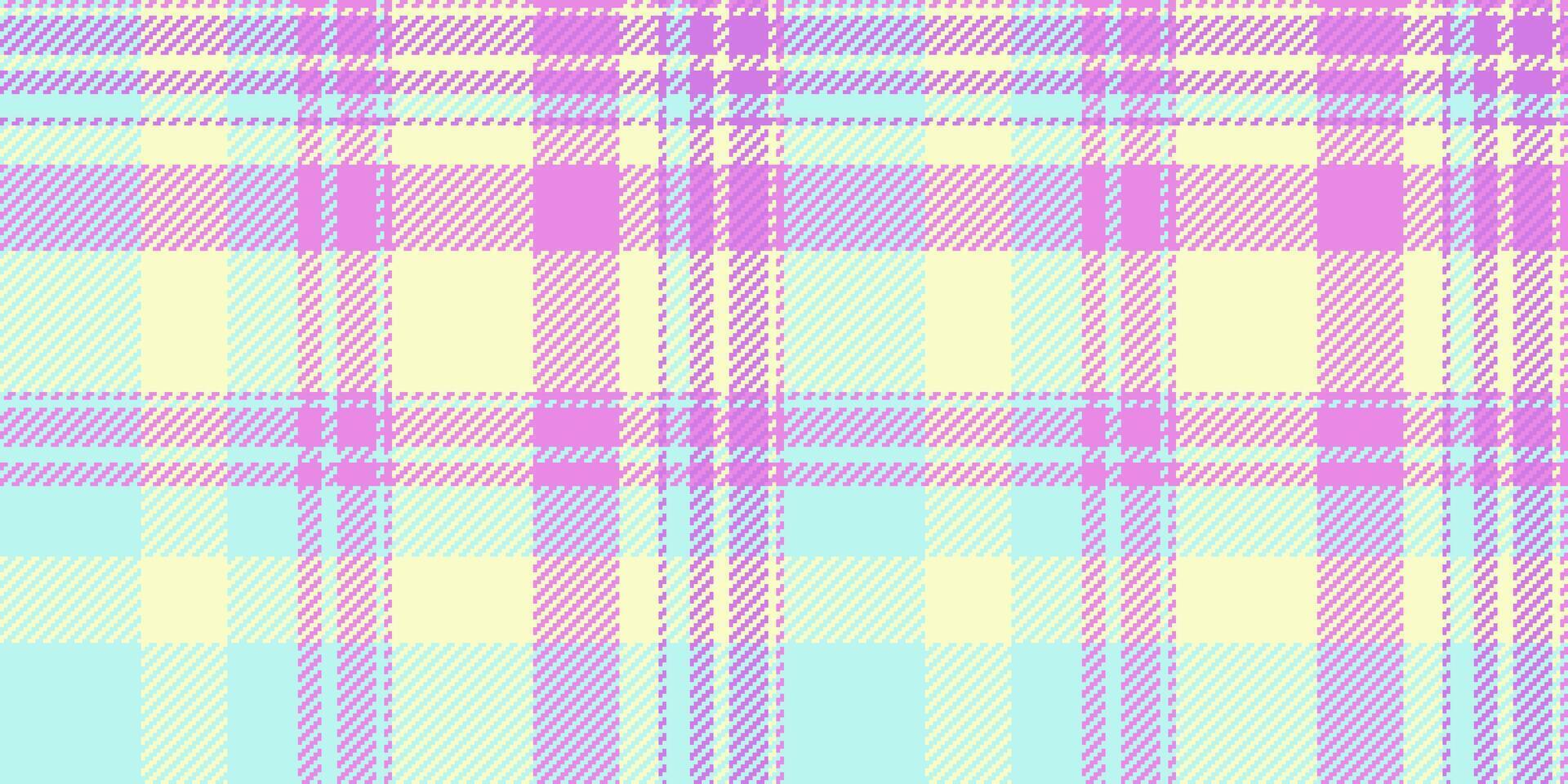 Pastel plaid pattern in soft pink, yellow, and blue hues. Perfect for textile design, website backgrounds, or scrapbooking. This cheerful, repeating texture evokes feelings of spring and happiness. vector