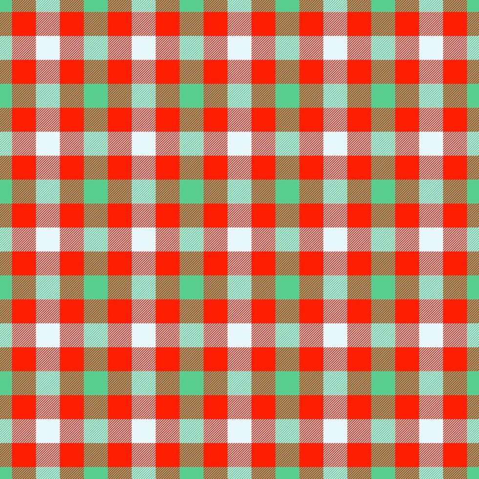 Classic red, green, and white plaid pattern. Perfect for holiday designs, textiles, or backgrounds. Evokes comfort, tradition, and a festive spirit. vector
