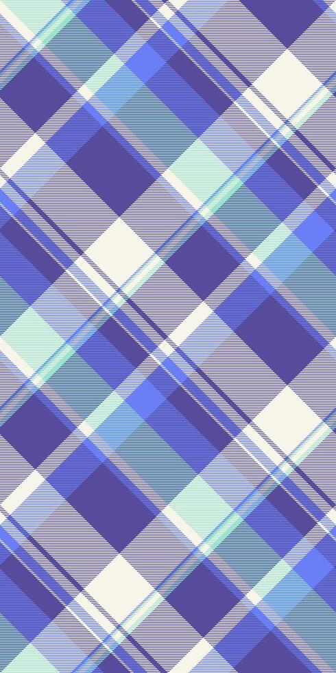 Elegant diagonal plaid pattern in soft purple, blue, and white hues. Perfect for textile design, website backgrounds, or crafting projects. Subtle texture adds visual depth. vector