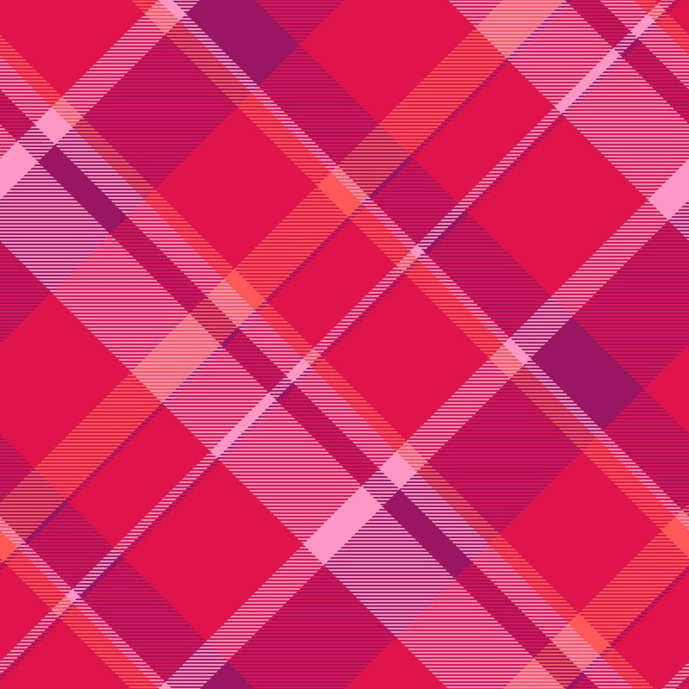Chic textile pattern , dining room background texture check. Trousers plaid tartan seamless fabric in red and pink colors. vector