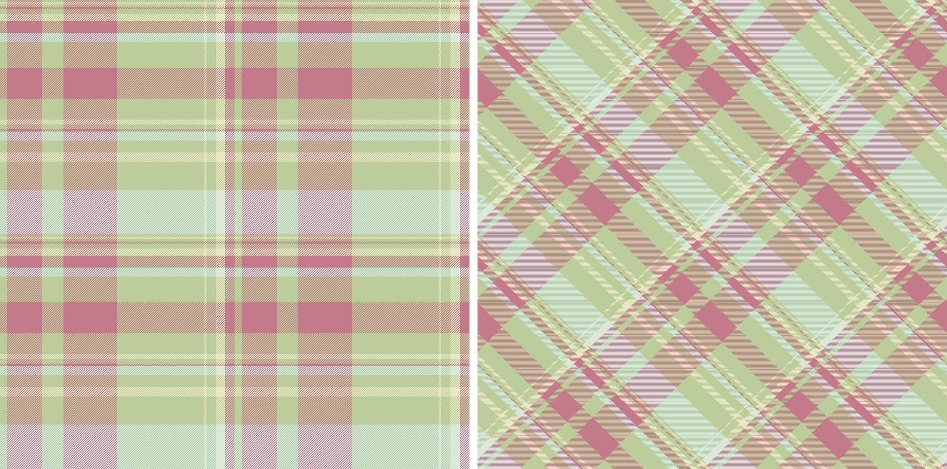 Pastel plaid patterns, perfect for textile design, fashion, home decor, or scrapbooking. Two variations classic and diagonal stripes. Soft, subtle colors evoke a sense of calm and femininity. vector