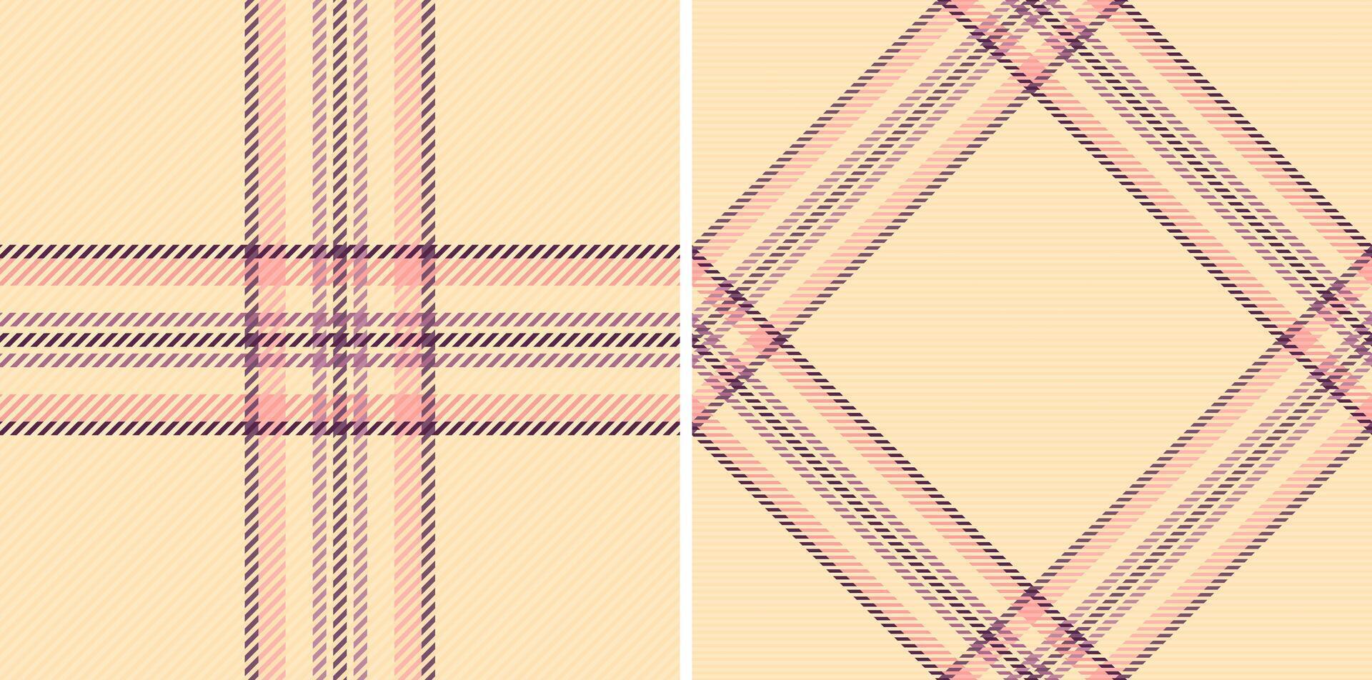 Elegant pastel plaid patterns, perfect for textile design, fashion, and website backgrounds. Two seamless designs offer versatile options for creating stylish and sophisticated visuals. vector