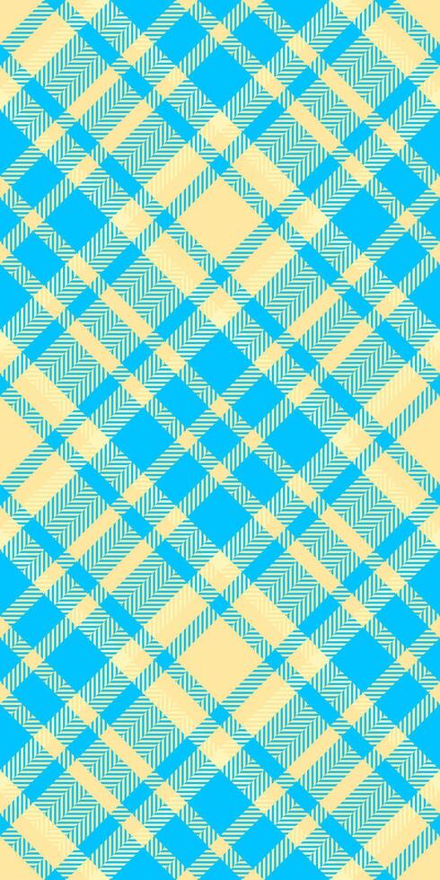 Vibrant blue and beige plaid pattern. Perfect for textile designs, website backgrounds, or packaging. This cheerful, geometric design evokes feelings of freshness and optimism. vector