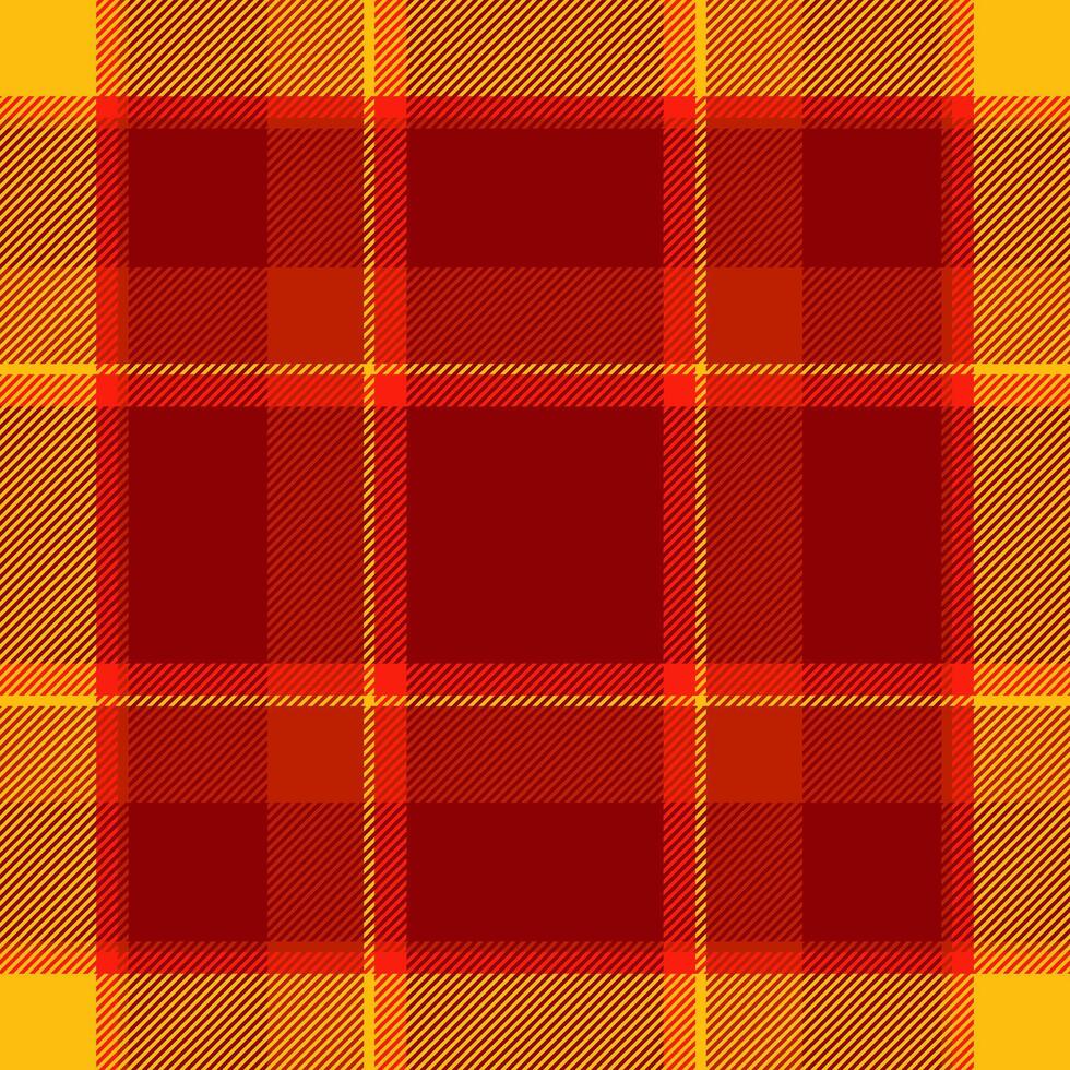 Vibrant red and gold plaid pattern. Perfect for autumnal designs, textile projects, or adding a warm, textured feel to your projects. This seamless pattern offers endless creative possibilities. vector
