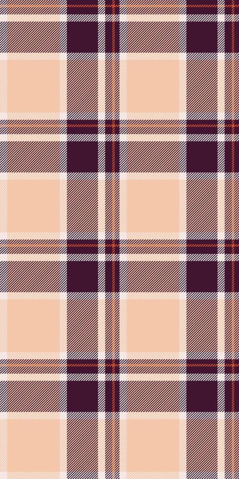 Royal pattern texture plaid, poncho check seamless background. Stylish tartan textile fabric in orange and dark colors. vector