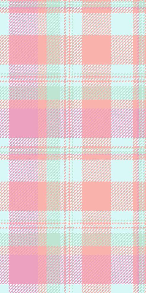 Cool check tartan fabric, endless plaid texture . Installing seamless background textile pattern in light and red colors. vector
