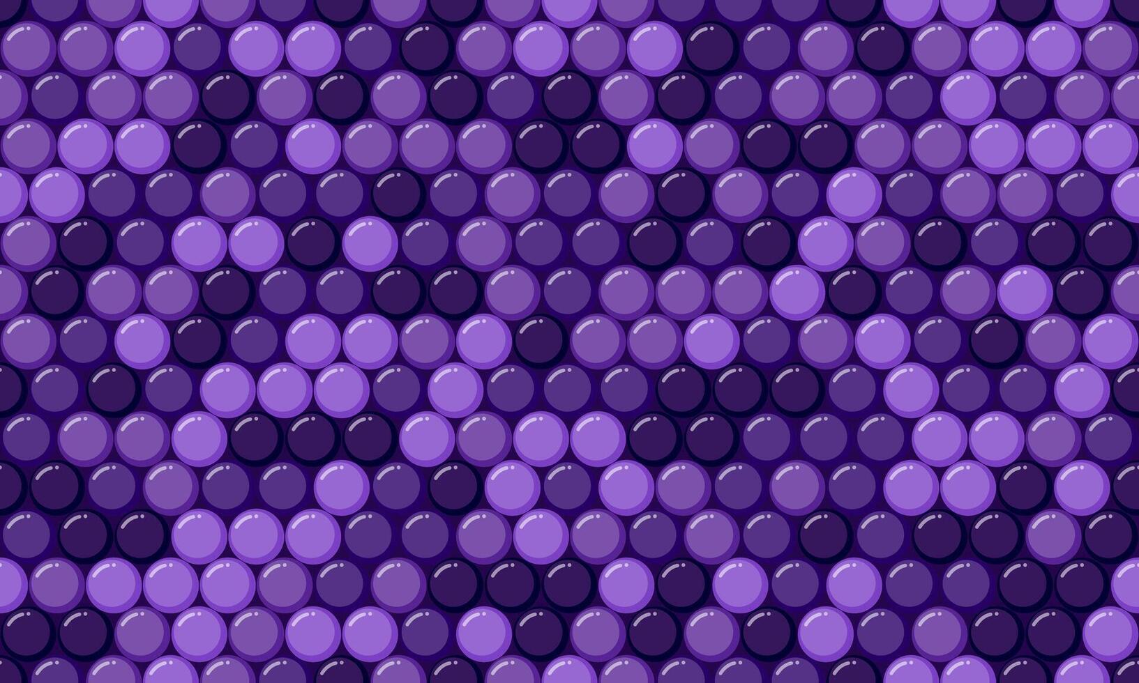 Abstract purple circle pattern. Seamless texture of glossy spheres in gradient shades. Perfect for backgrounds, website design, or textile prints. Evokes a sense of depth and sophisticated elegance. vector