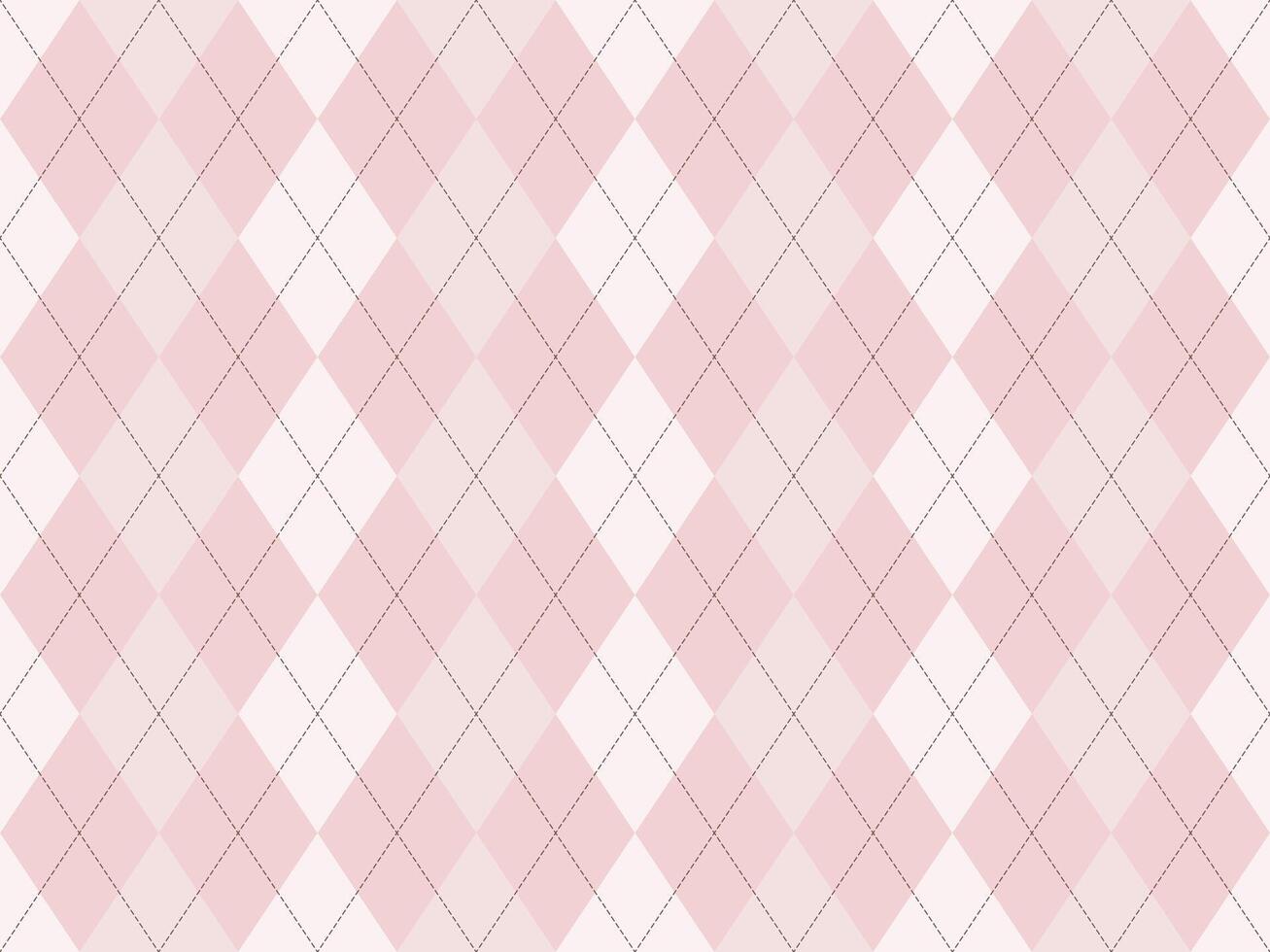Elegant pink and white argyle pattern. Perfect for backgrounds, textiles, or feminine branding. Subtle texture and soft color palette evoke feelings of sophistication and tranquility. vector