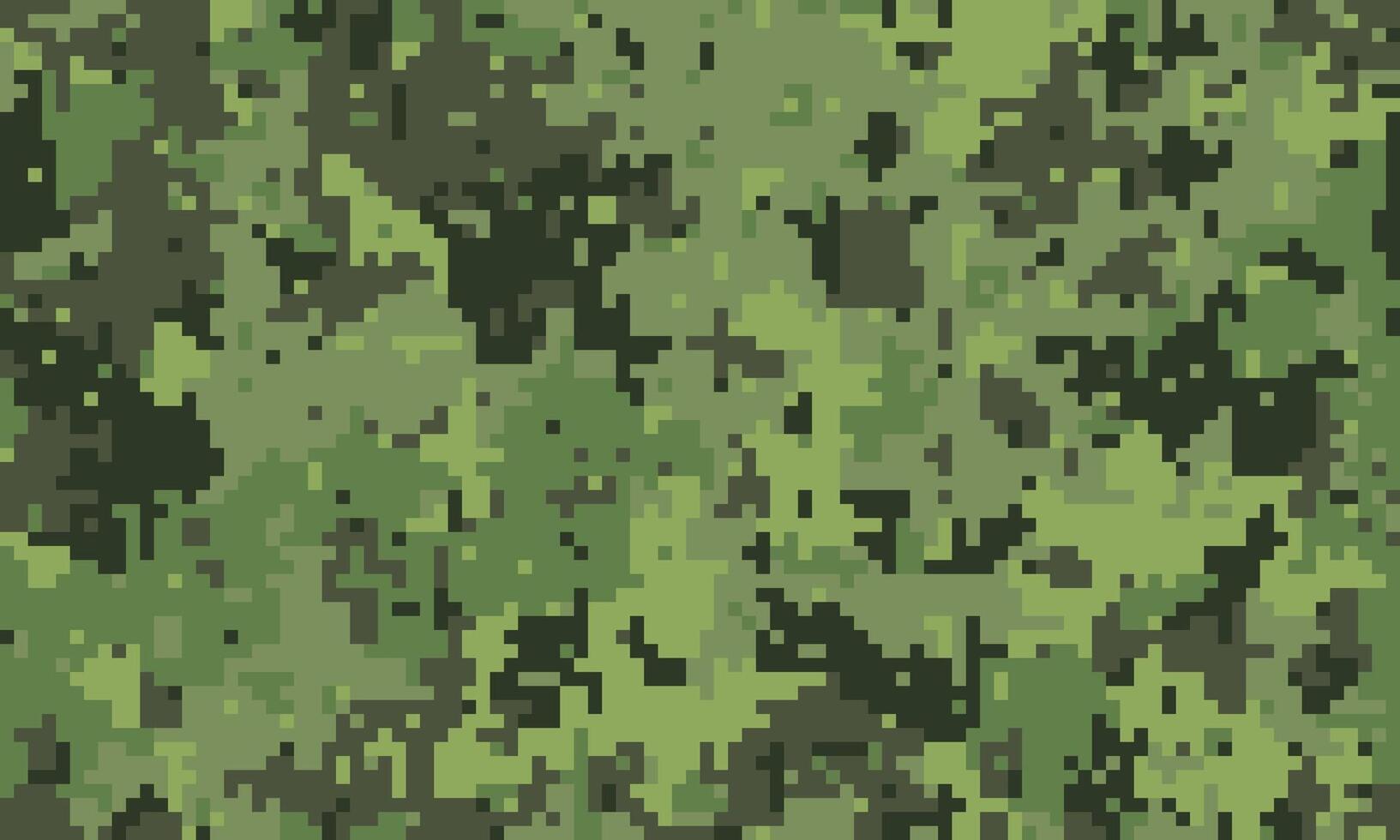 Abstract digital camouflage pattern. Versatile green pixelated texture ideal for backgrounds, website design, militarythemed projects, or fashion prints. Concealment, blending, and nature themes. vector