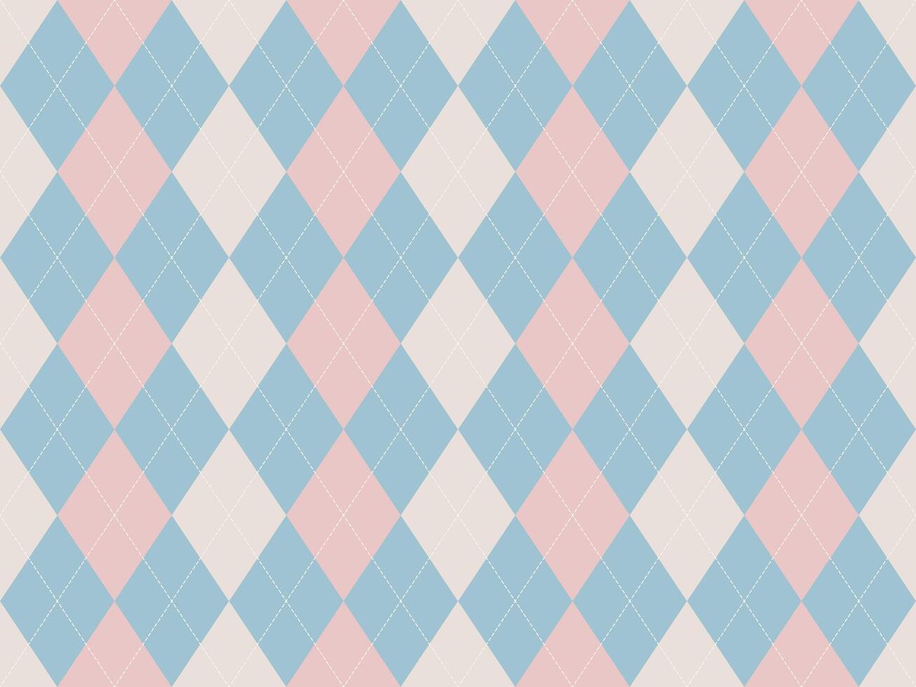 Elegant pastel argyle pattern. Soft blue, pink beige diamonds create a sophisticated, versatile design ideal for backgrounds, textiles, and stationery. vector