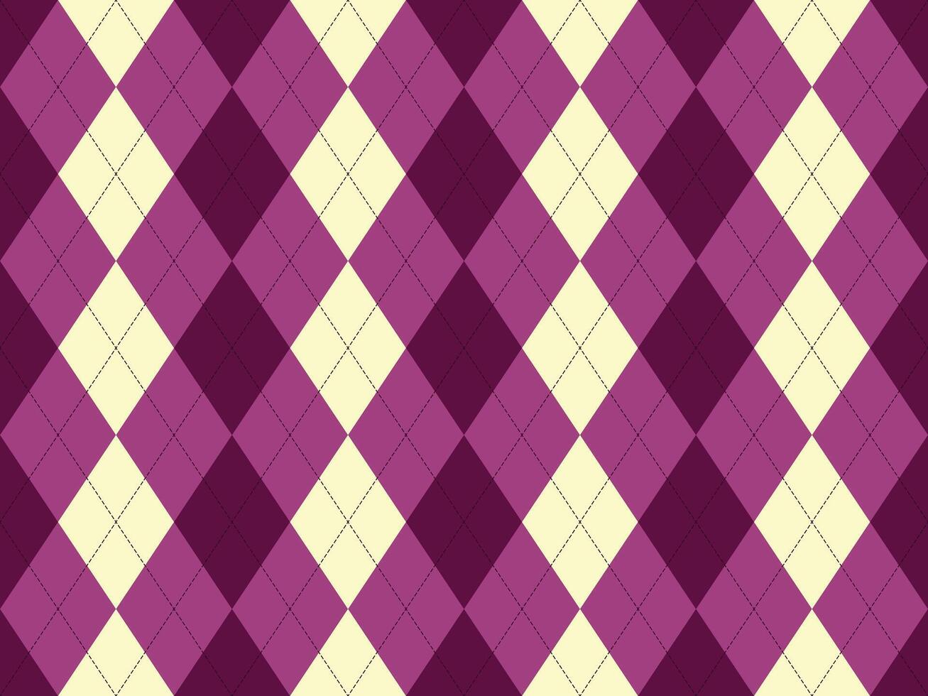 Elegant purple and cream argyle diamond pattern. Perfect for fashion, textile, or website backgrounds. Classic yet modern design, ideal for adding a touch of sophistication. vector