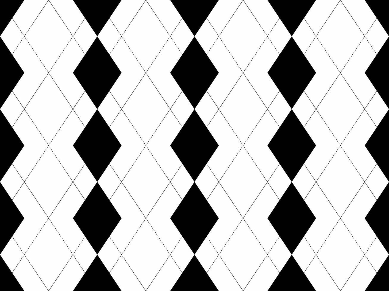 Stylish black and white argyle pattern. Geometric design ideal for backgrounds, textiles, or website design. Clean lines and simple elegance create a versatile, modern aesthetic. vector