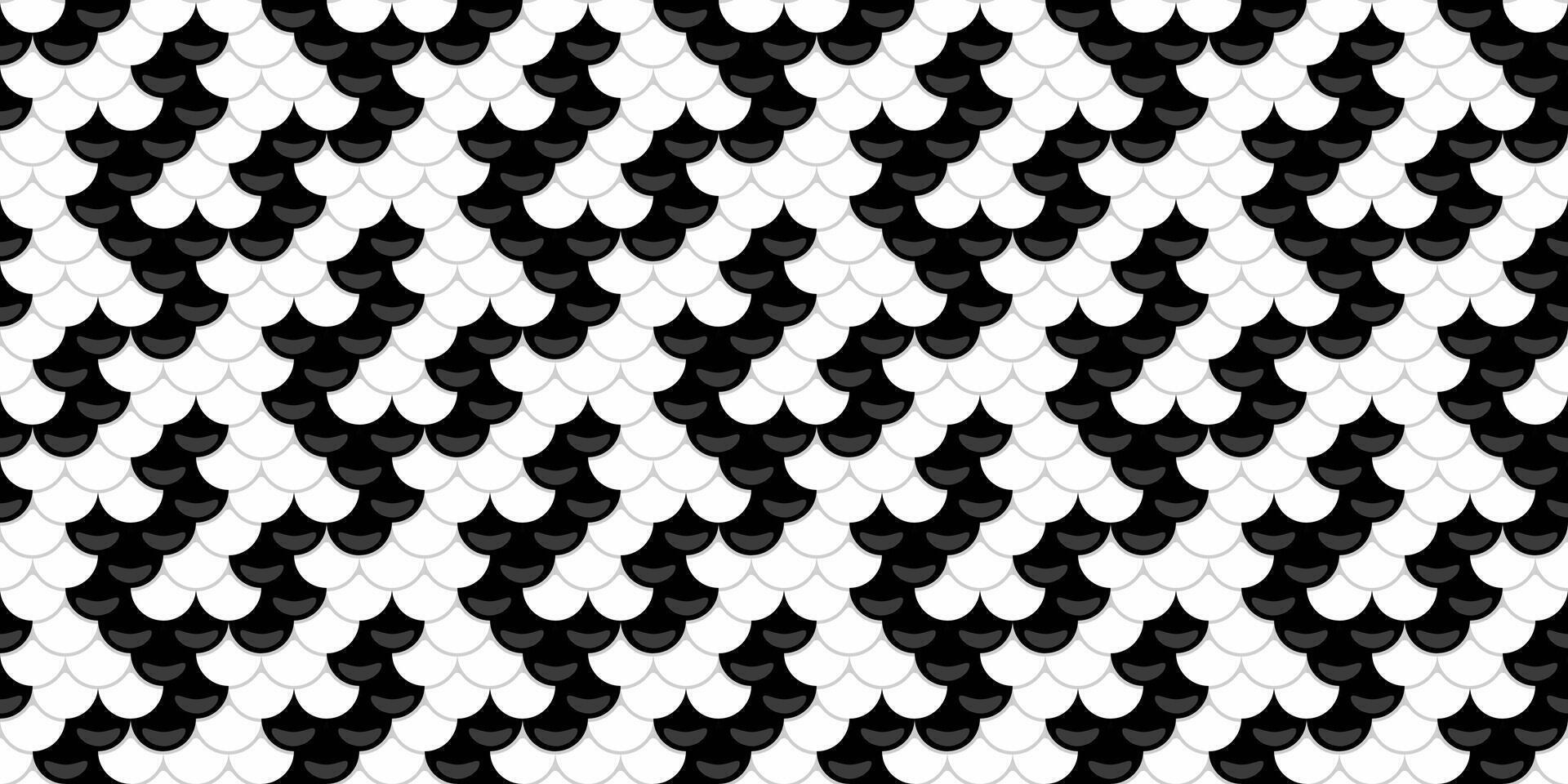 Abstract monochrome fish scale pattern. Elegant, geometric design perfect for backgrounds, textures, or website design. Represents scales, protection, or a modern aesthetic. vector