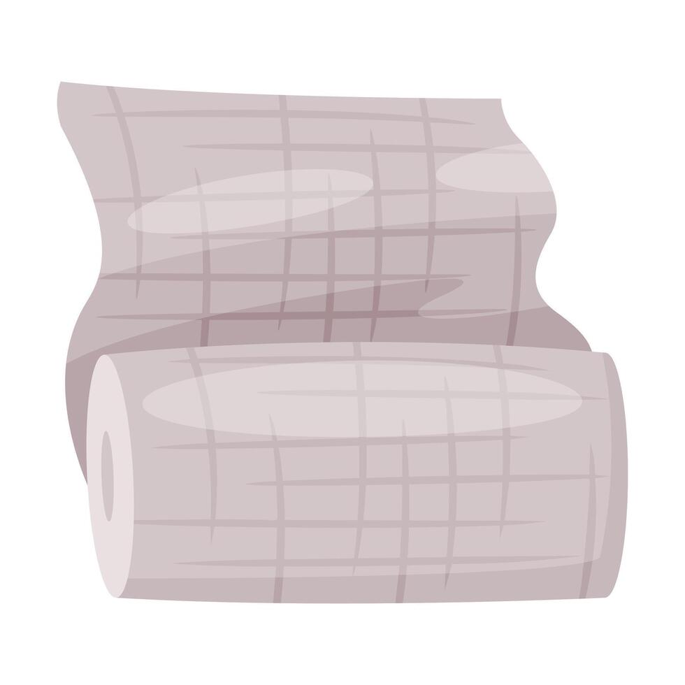 Medical Bandage Roller, First Aid Kit Equipment Illustration on White Background vector