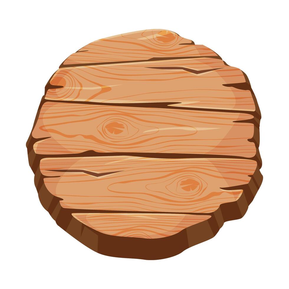 Blank Wooden Signboard, Round Wood Panel with Place for Your Message, Natural Texture Sign Illustration vector