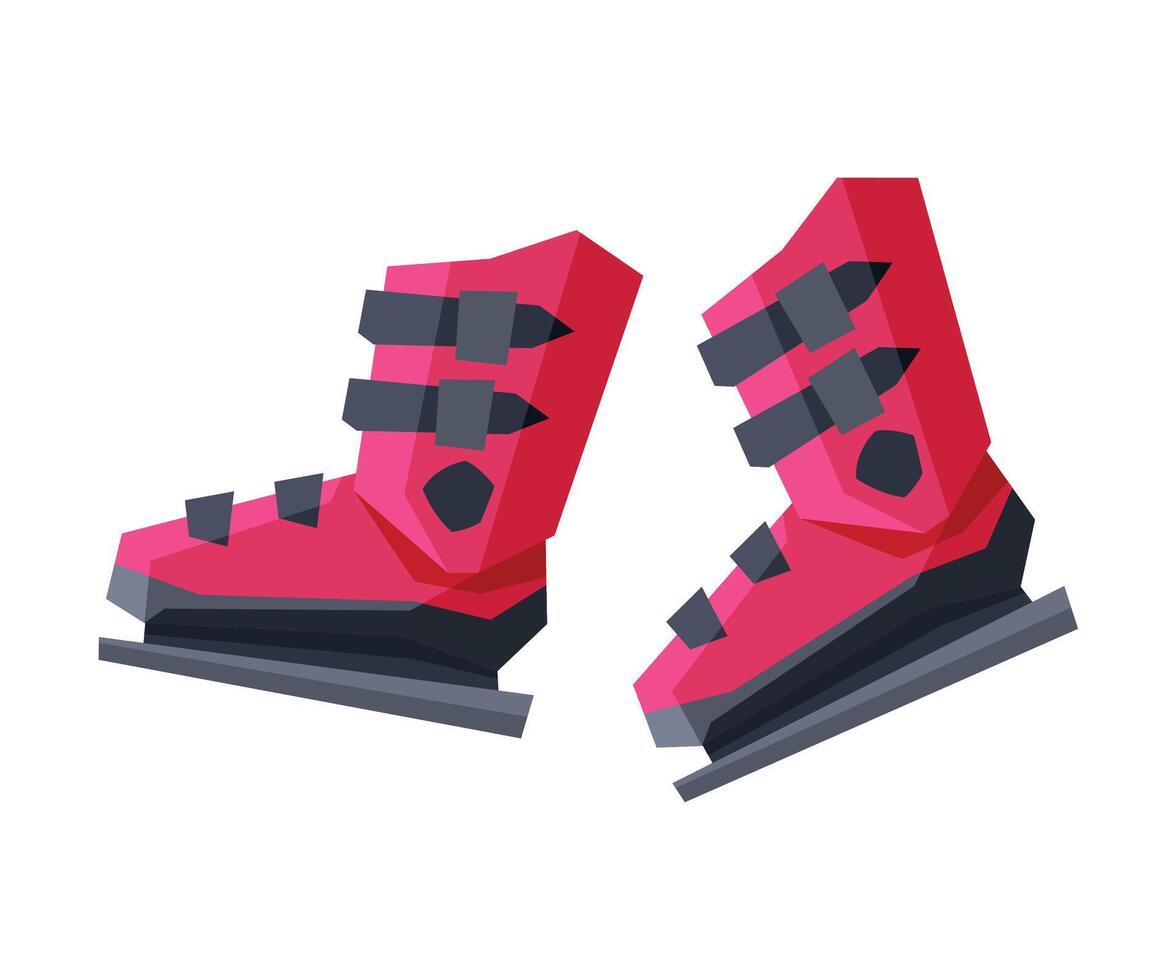 Protective Boots for Skiing and Snowboard, Winter Sport Equipment Illustration vector