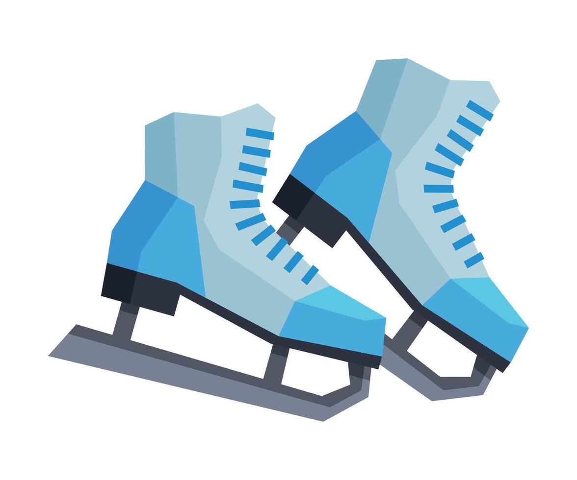 Classic Ice Figure Skates, Winter Sport Equipment Illustration vector
