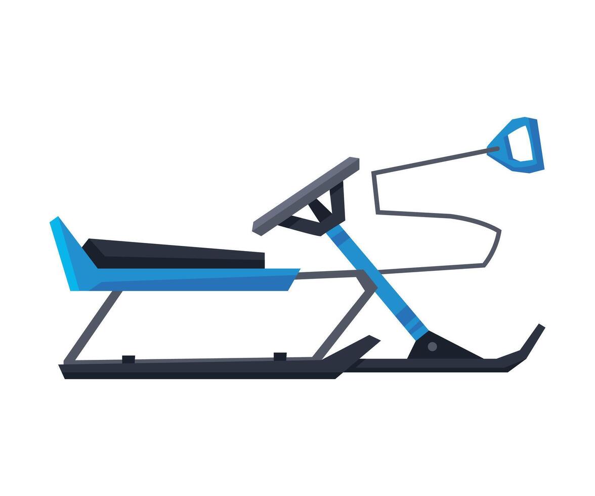 Winter Sled with Steering Wheel, Outdoor Games and Sports Equipment Illustration vector