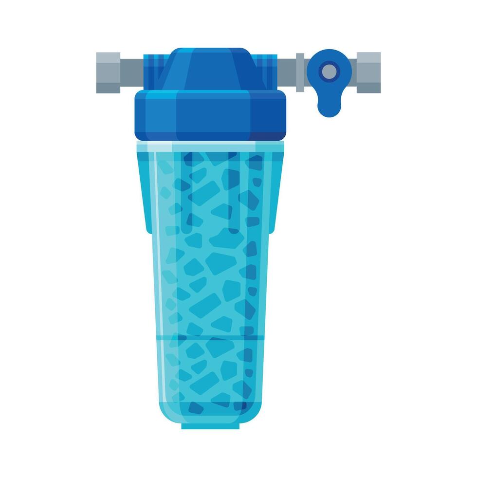Filter for Water Cleaning, Special Modern Technologies for Liquid Purification Illustration on White Background vector