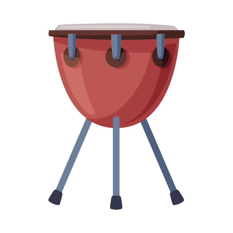 Drum Percussion Musical Instrument Flat Style Illustration on White Background vector