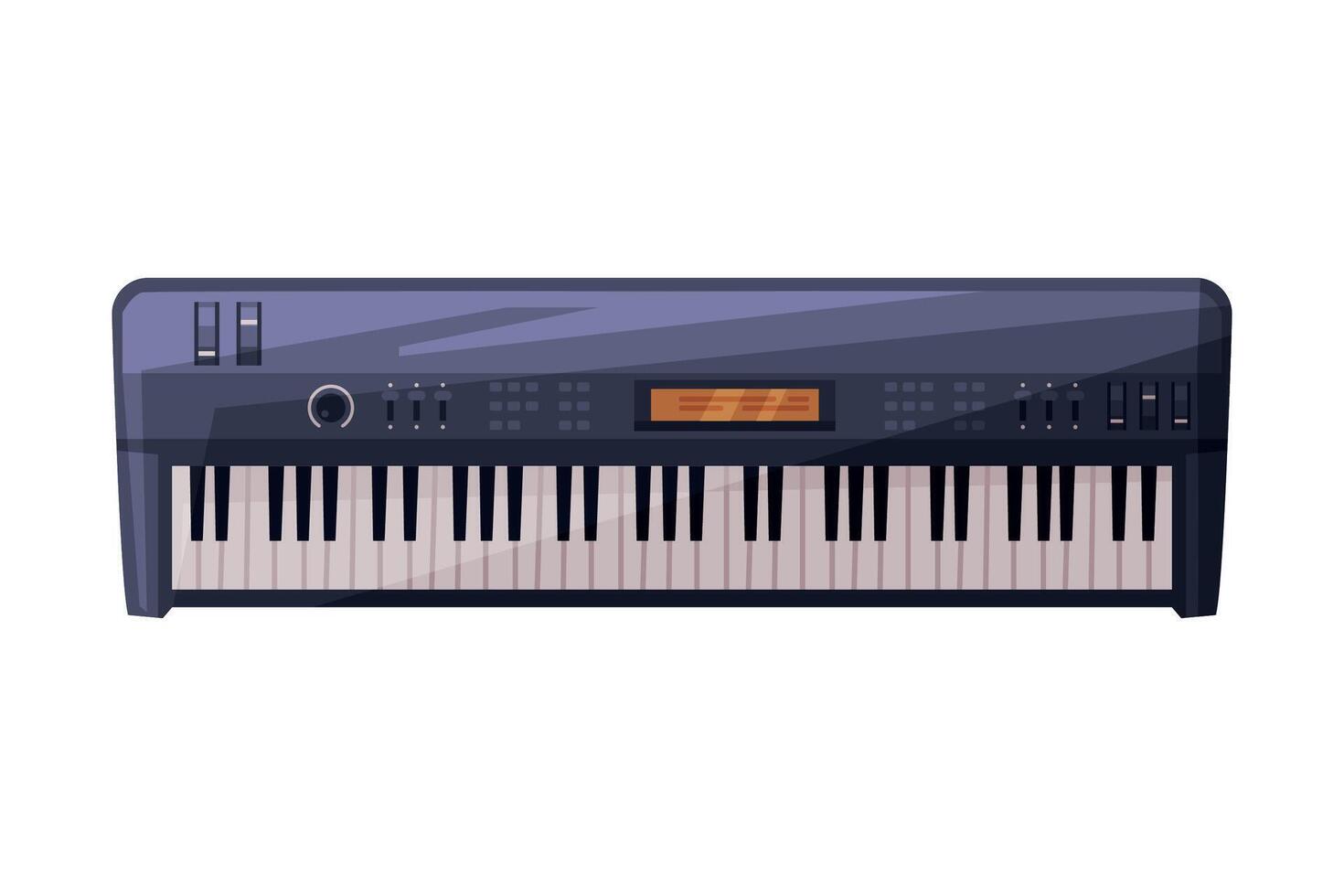 Electronic Piano Keyboard Musical Instrument Flat Style Illustration on White Background vector
