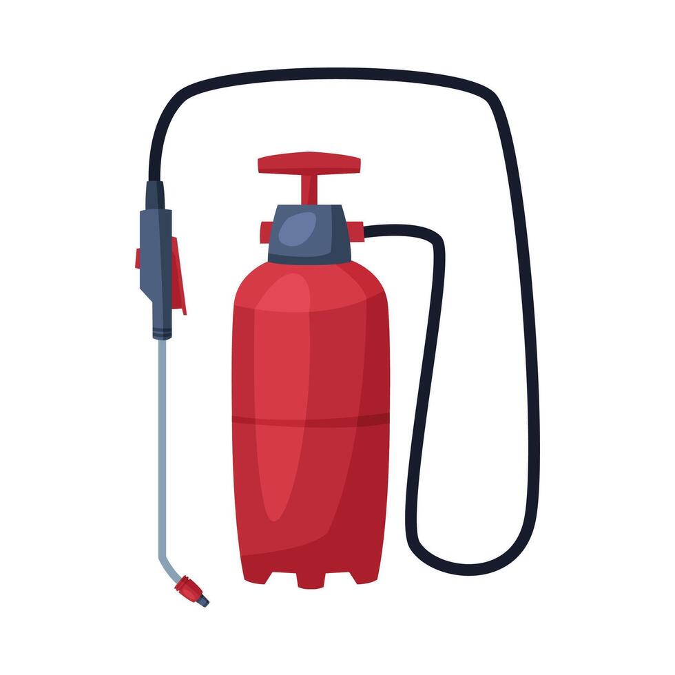 Red Pressure Sprayer of Chemical Insecticide, Pest Control and Extermination Concept Illustration on White Background vector