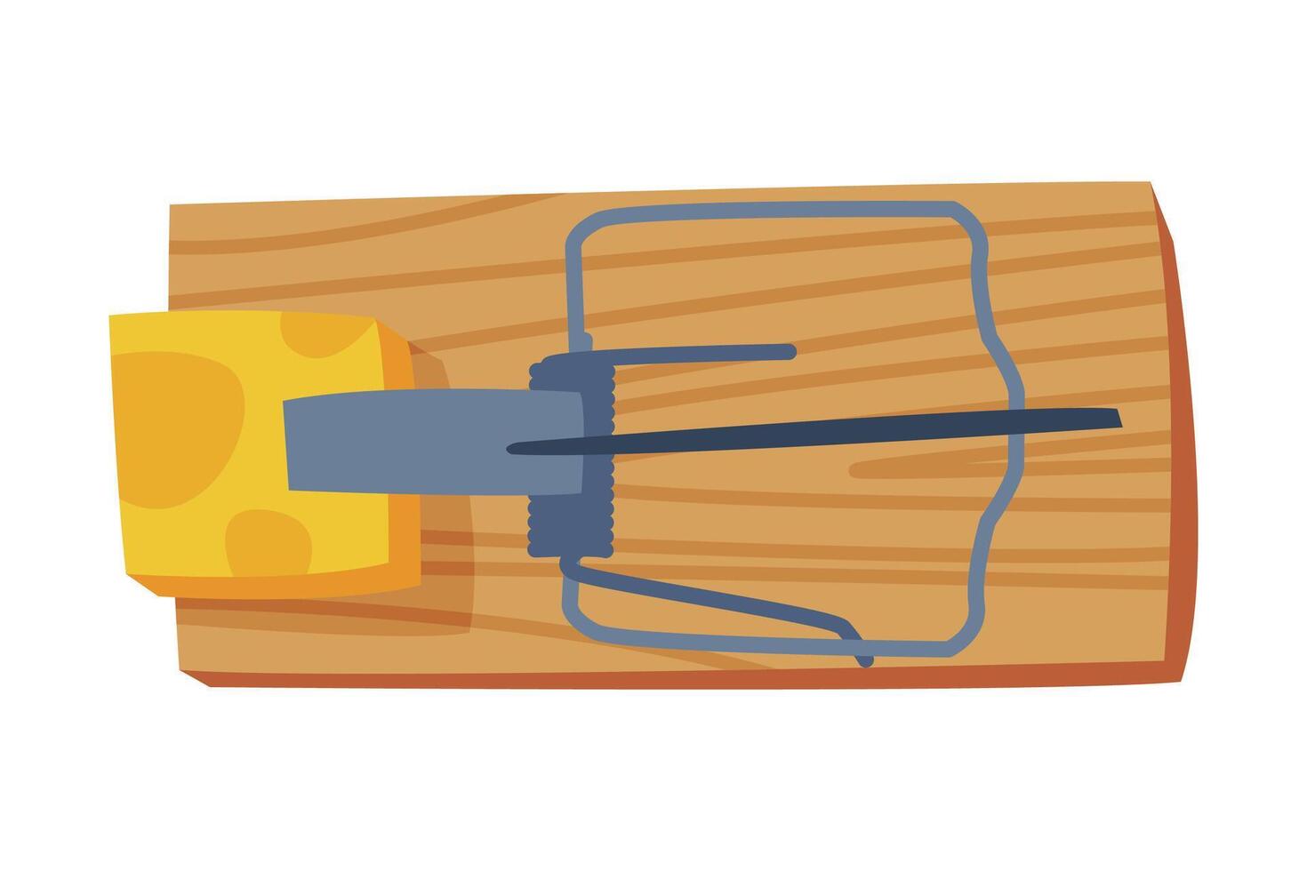 Mousetrap, Pest Control and Extermination Equipment Illustration on White Background vector