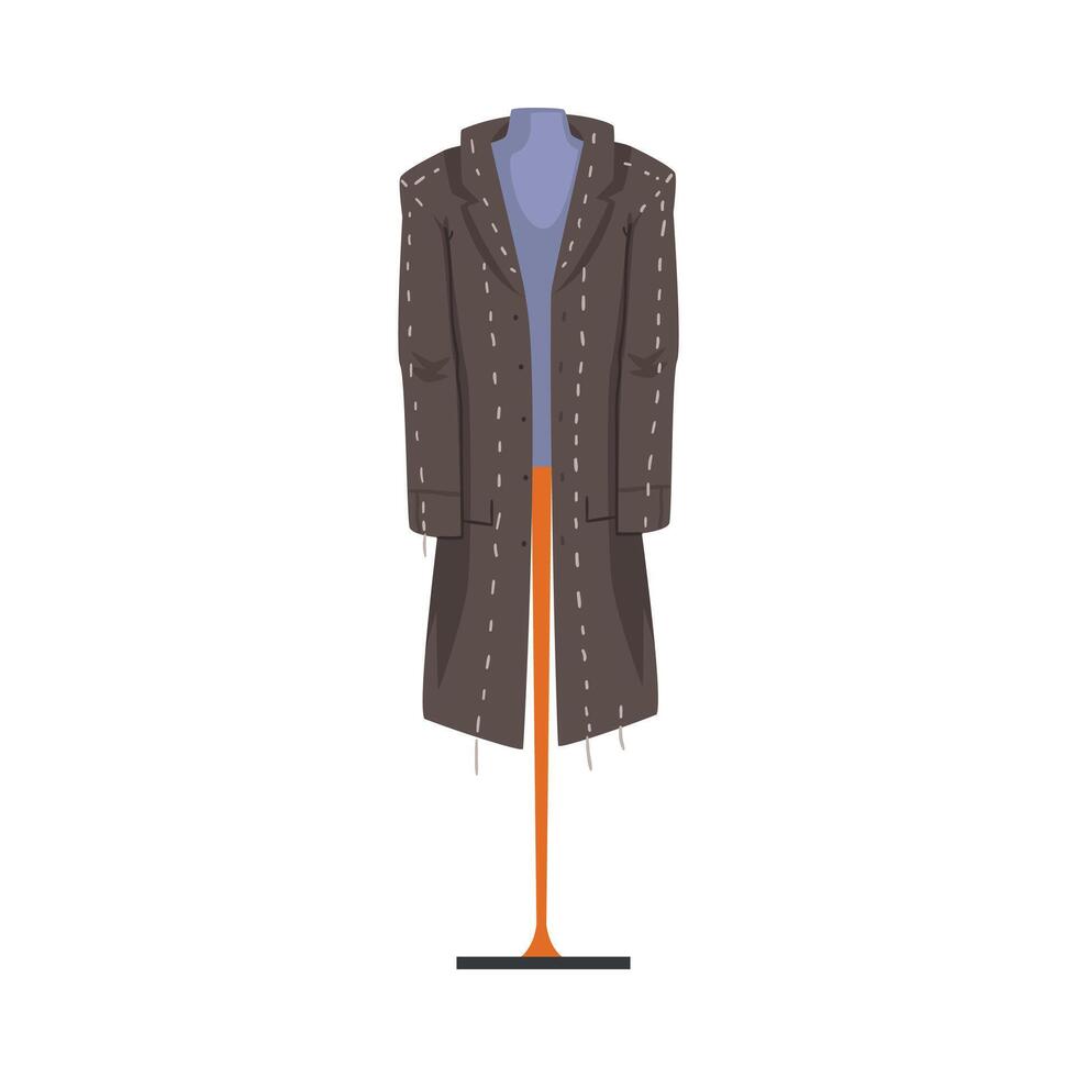 Male Fashion Clothes on Dummy, Male Mannequin for Tailoring Illustration vector