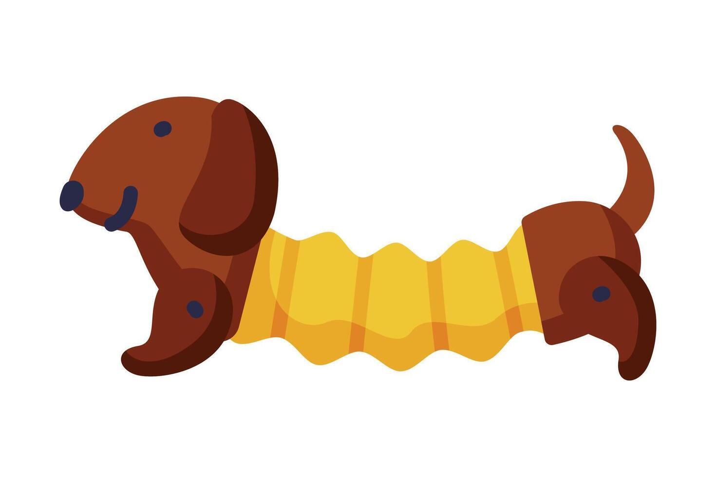 Stuffed Dachshund Dog Baby Toy, Cute Object for Kids Development and Entertainment Cartoon Illustration on White Background vector