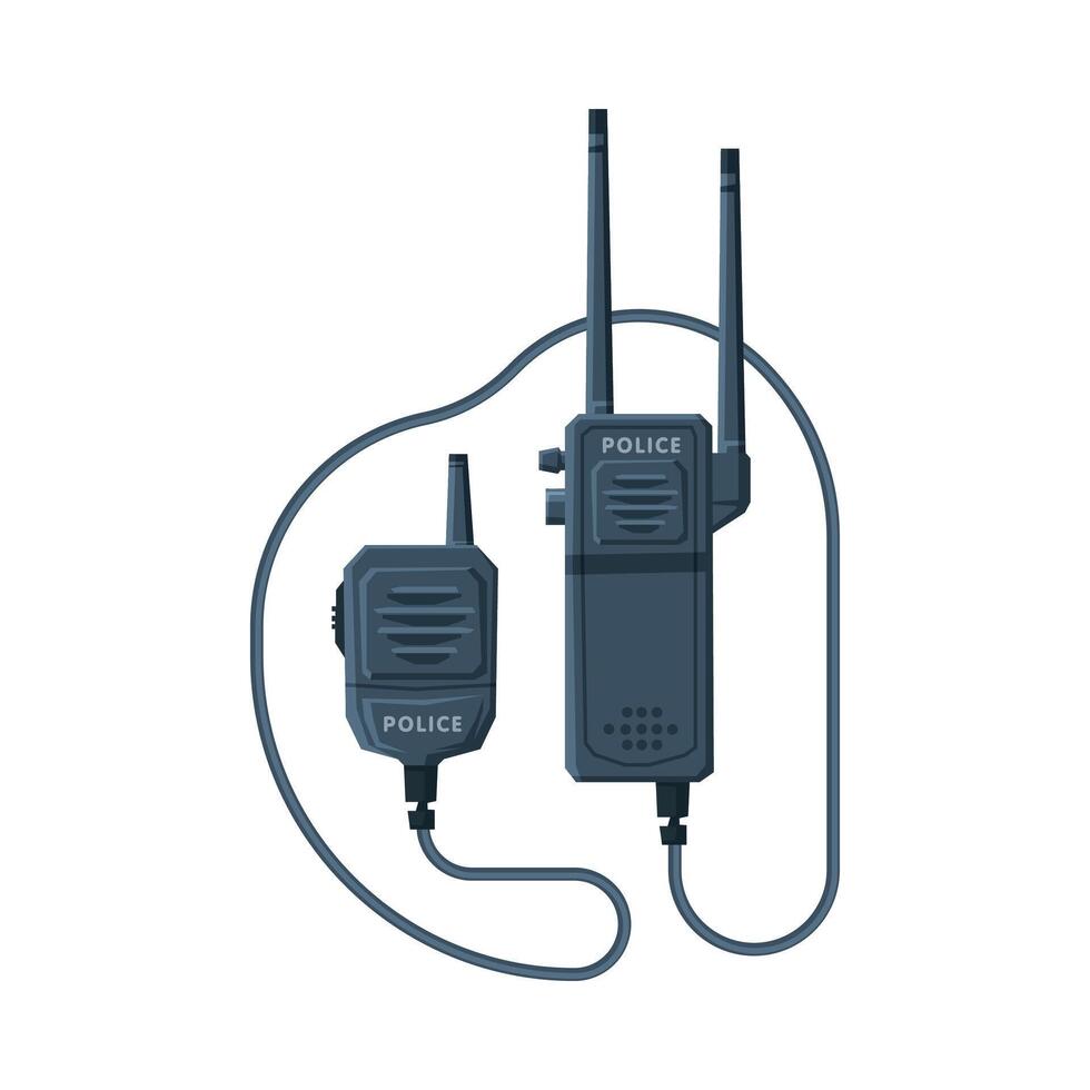 Modern Radio Transmitter Device, Police Car Communication Device Flat Illustration vector