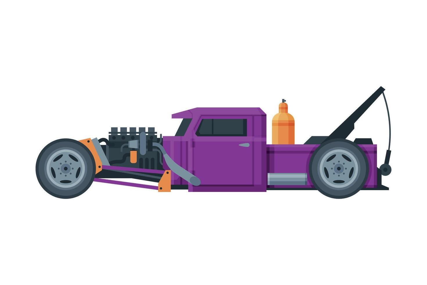 Retro Style Race Car, Old Sports Purple Automobile Illustration on White Background vector