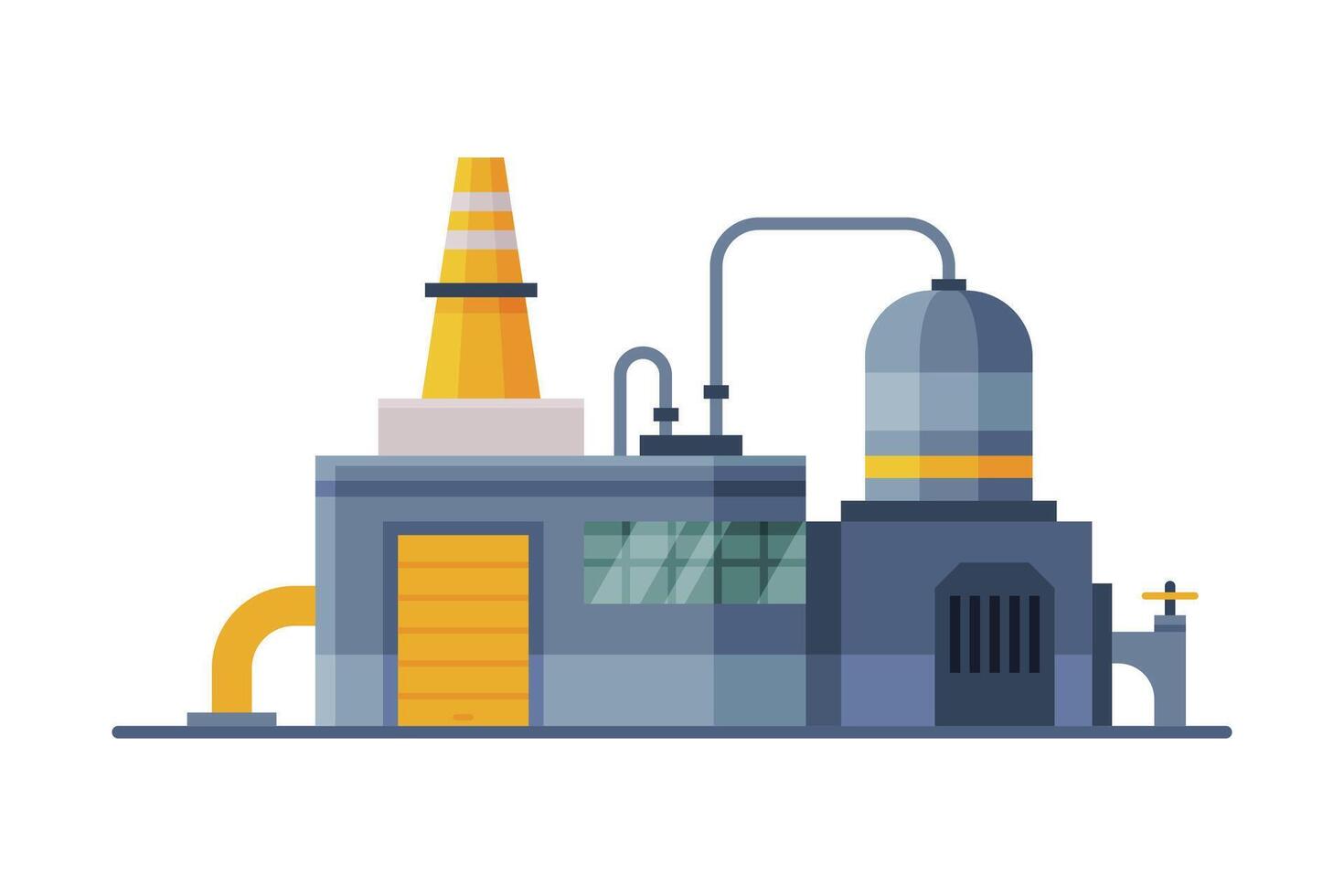 Industrial Building, Waste Processing Plant, Recycling of Garbage Concept Flat Style Illustration vector