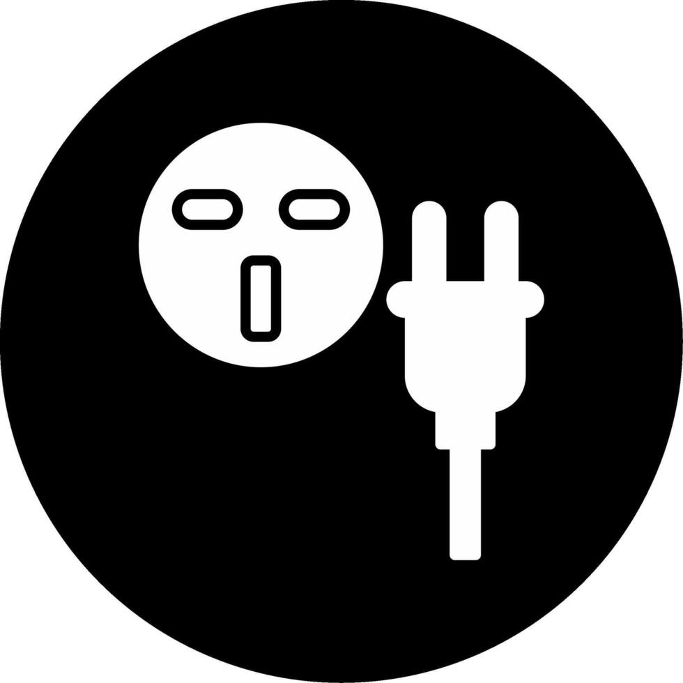 Socket Electrical Outlet Glyph Circle Inverted vector