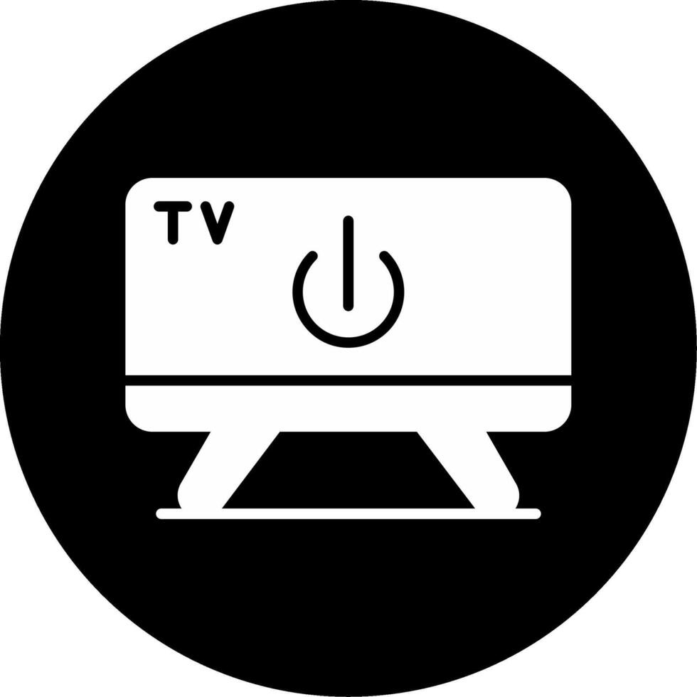 Television Display Device Glyph Circle Inverted vector