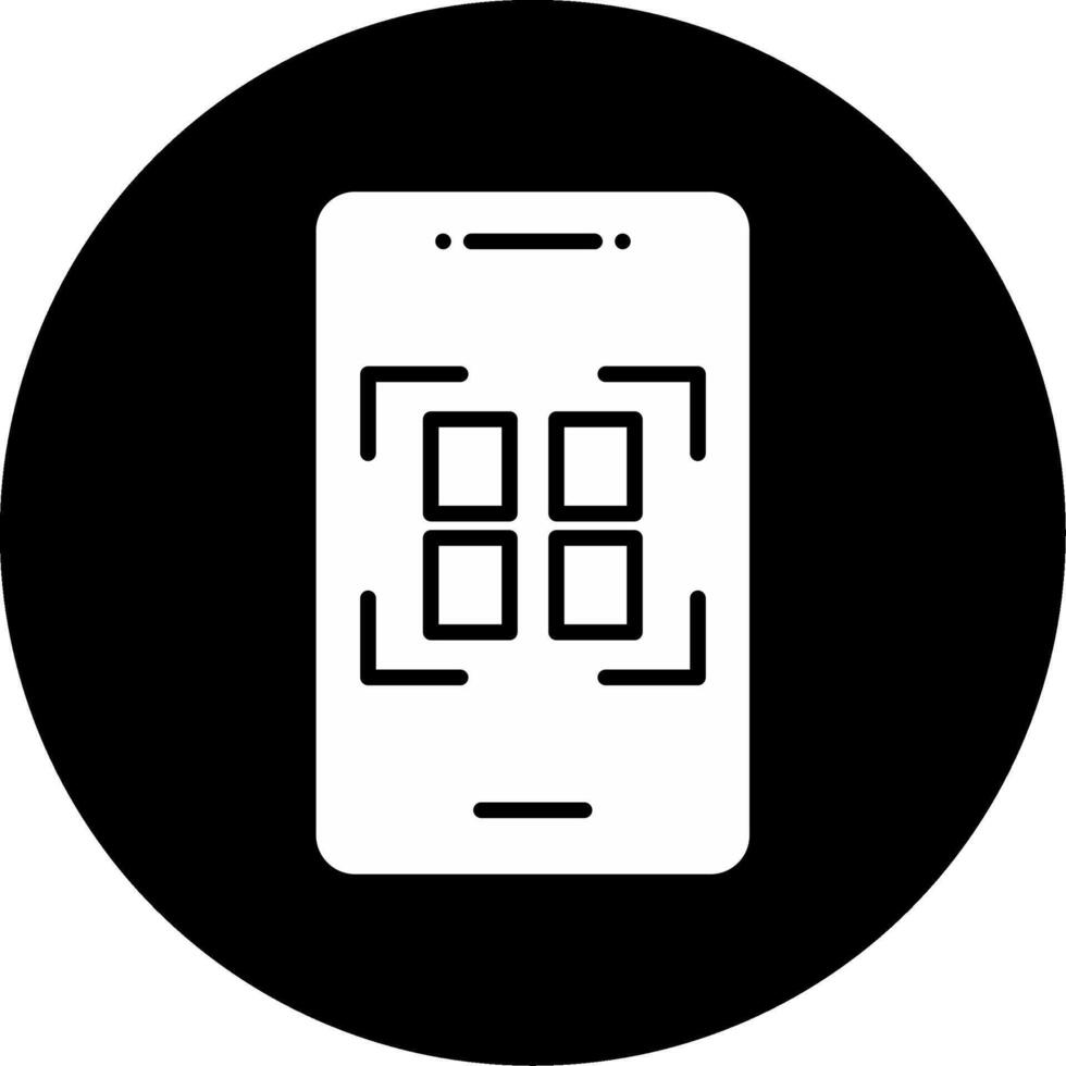 QR Code Scanner Glyph Circle Inverted vector