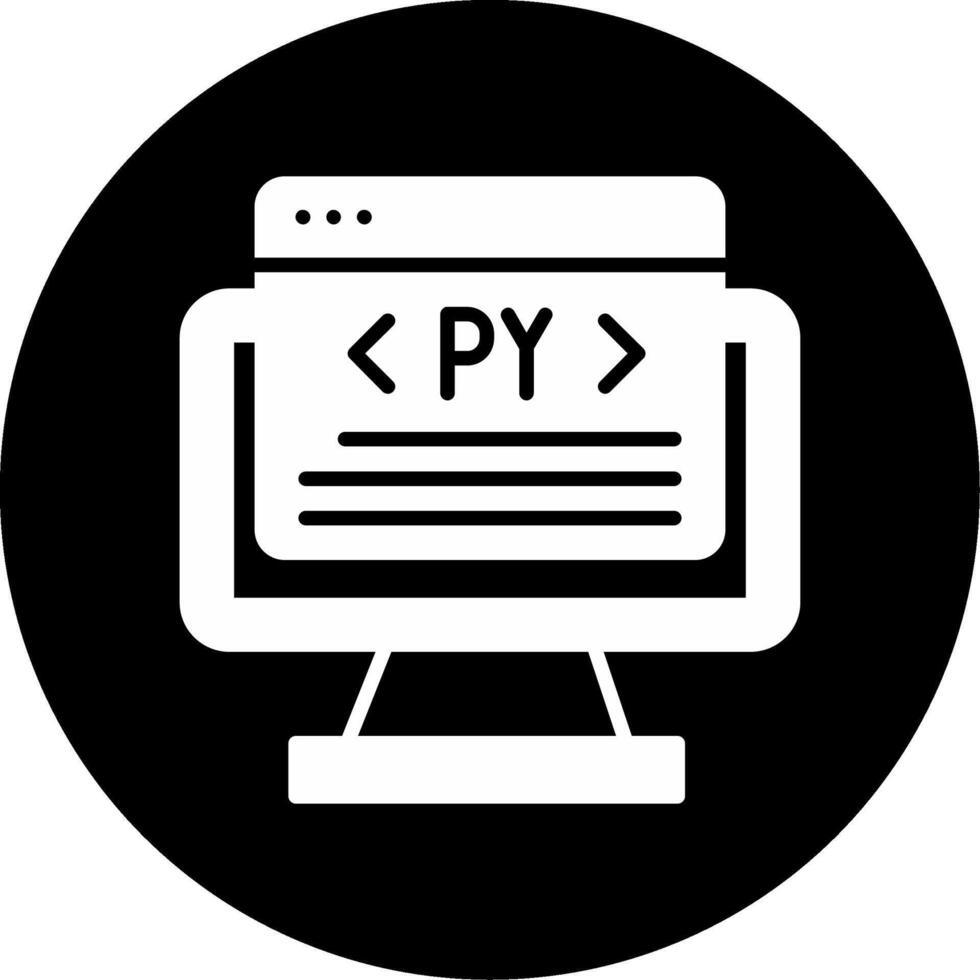 Python Programming Language Glyph Circle Inverted vector