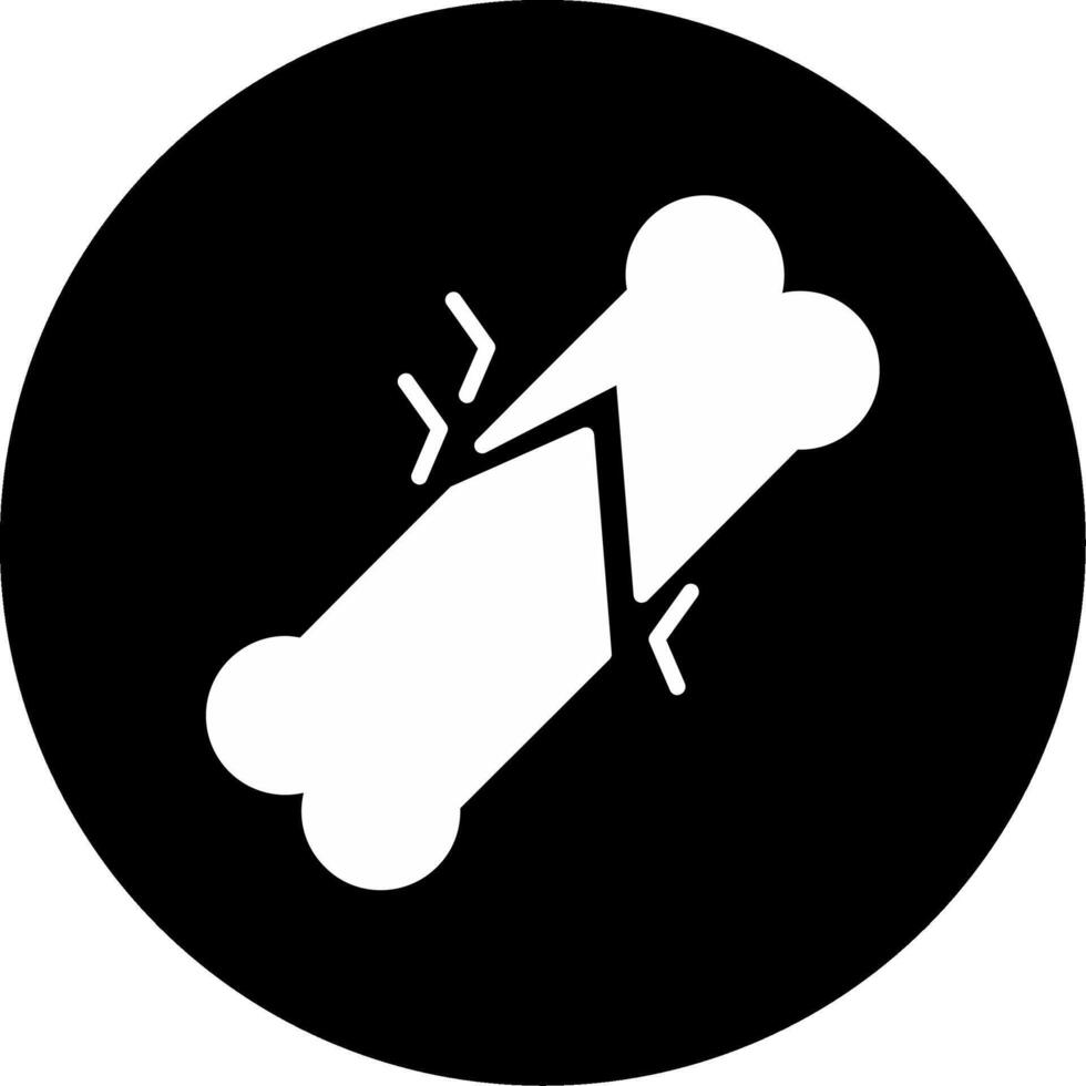 Broken Bone Injury Glyph Circle Inverted vector