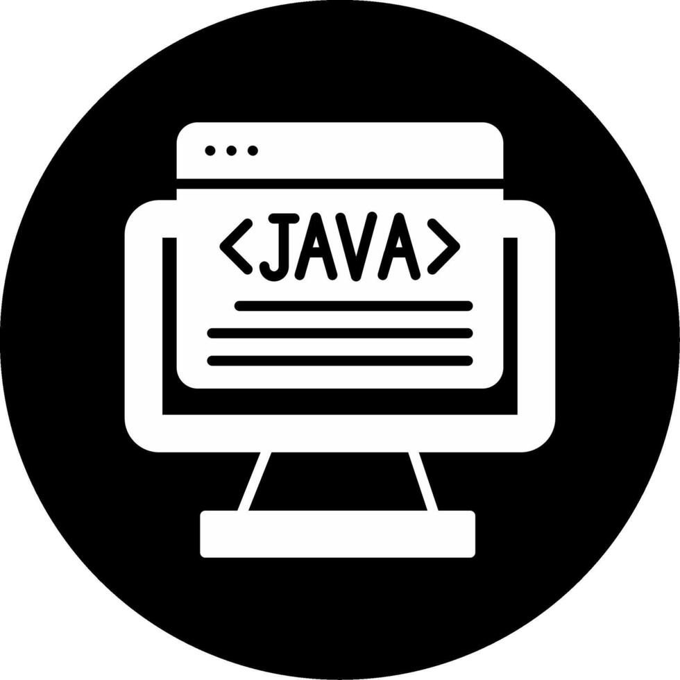 Java Development Language Glyph Circle Inverted vector