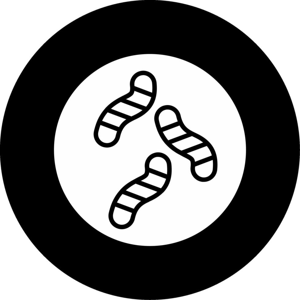 Roundworm Parasitic Worm Glyph Circle Inverted vector