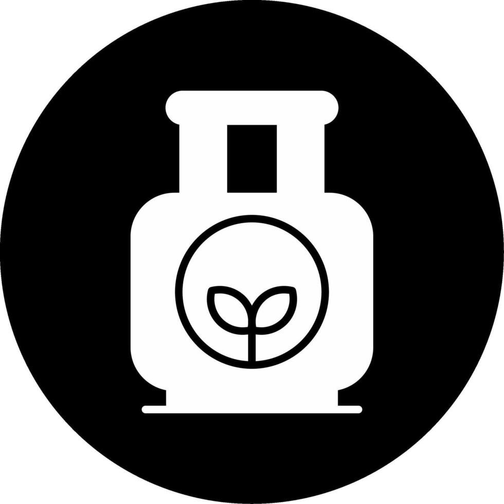 Biogas Renewable Gas Source Glyph Circle Inverted vector